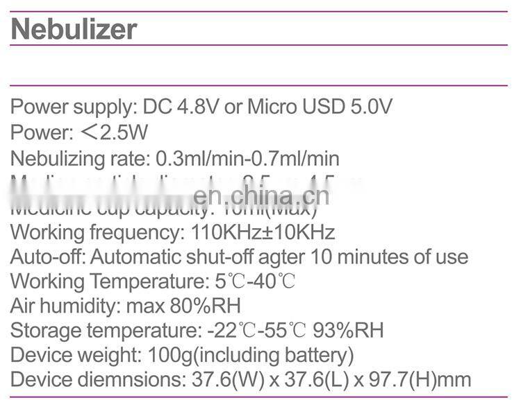 portable nebulizer device mini handheld inhaler ultrasonic portable nebulizer