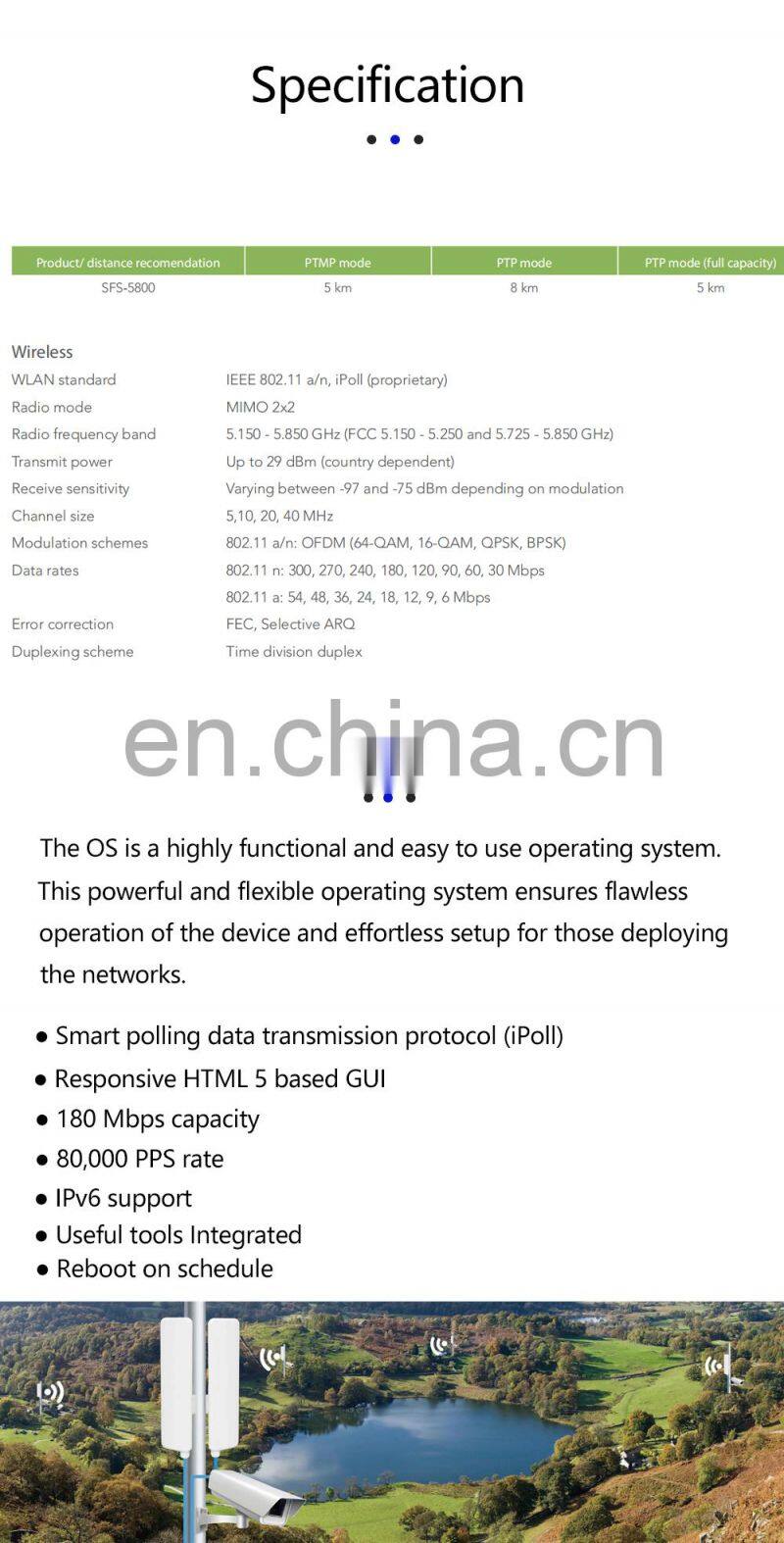 ALLINGE XYY726 5.8G Outdoor Device SFS-5800 5 km Long Arrange Router IPv6
