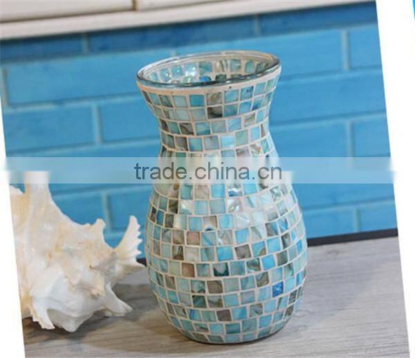 murano mosaic glass vase made in china with round bottom