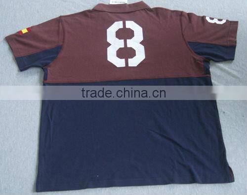 Embroidery men's cut POLO shirt with short sleeve