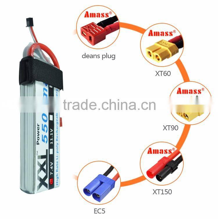 High powe lipo battery 5500mah 7.4v with Universal Plug System