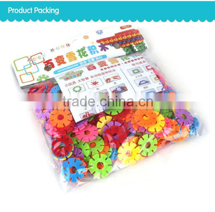 Super quality plastic toys building blocks snowflake building blocks diy building blocks