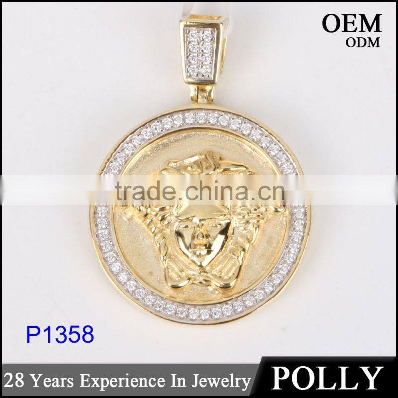 necklace factory supply cool pendant for men gold coin pendant