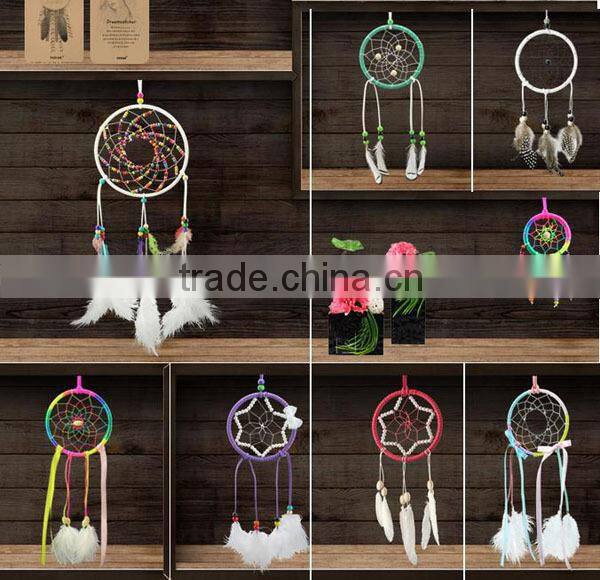 Colorful wood beads Dream catcher Indian car pendant dreamcatcher