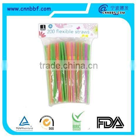 coloful flexible straw pack in paper hard bag