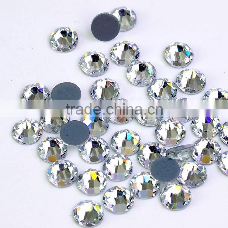 Sparkling 16 cuts Flatback Rhinestone Hotfix, SS3-SS48 Hotfix Crystal Strass Rhinestone with Glue Wholesale for Wedding Dress