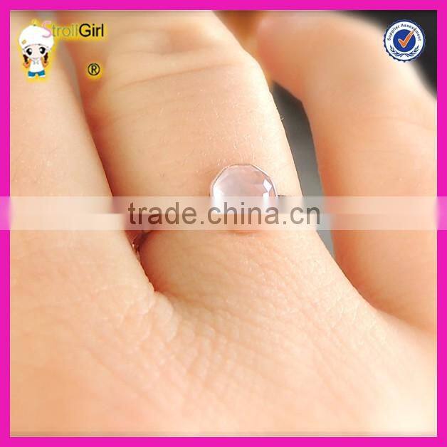 wholesale jewelry rose quartz ring in rose gold, unique quartz pink ring