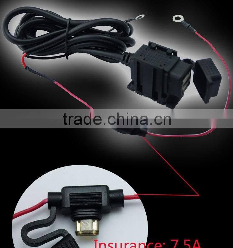 GoldRunhui D0301 12V Motorcycle dual port usb car charger with fuse holder