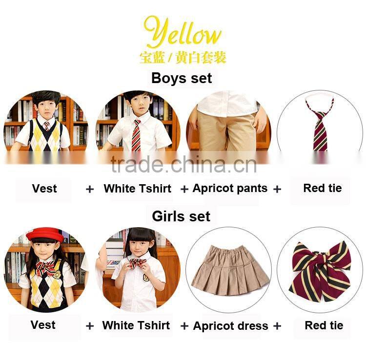 2016 Factory wholesale Korean uniform for school all grades kid clothes suit international school uniform/sweater (ulik-014)