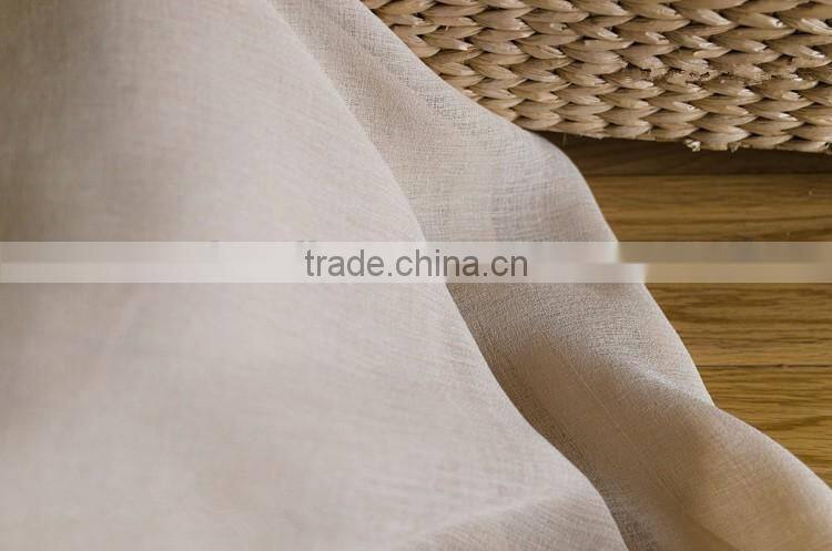 Plain coloured polyester linen curtain fabric