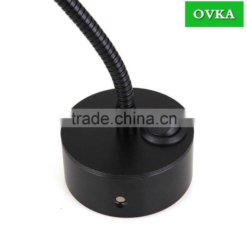 Facotry SALE 3W led wall sconce light for hotel indoor lighting with flexible gooseneck