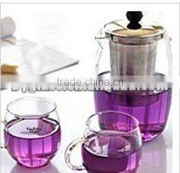 crystal borosilicate glass juice cup with handle