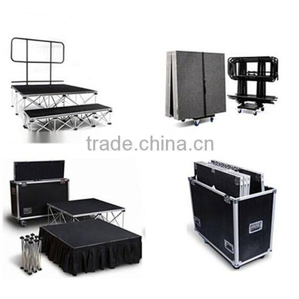 Hot seling aluminum acrylic portable stage with wheelchair ramp for 80cm high stage with landing and guard rails