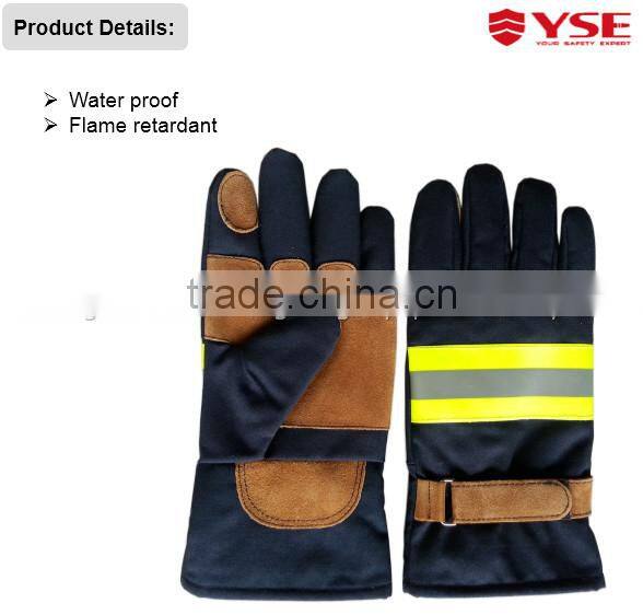 Leather CE approved industrial Fire fighting gloves