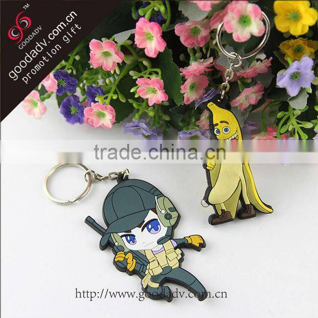 2015 new eco-friendly cheap advertising soft rubber key holder
