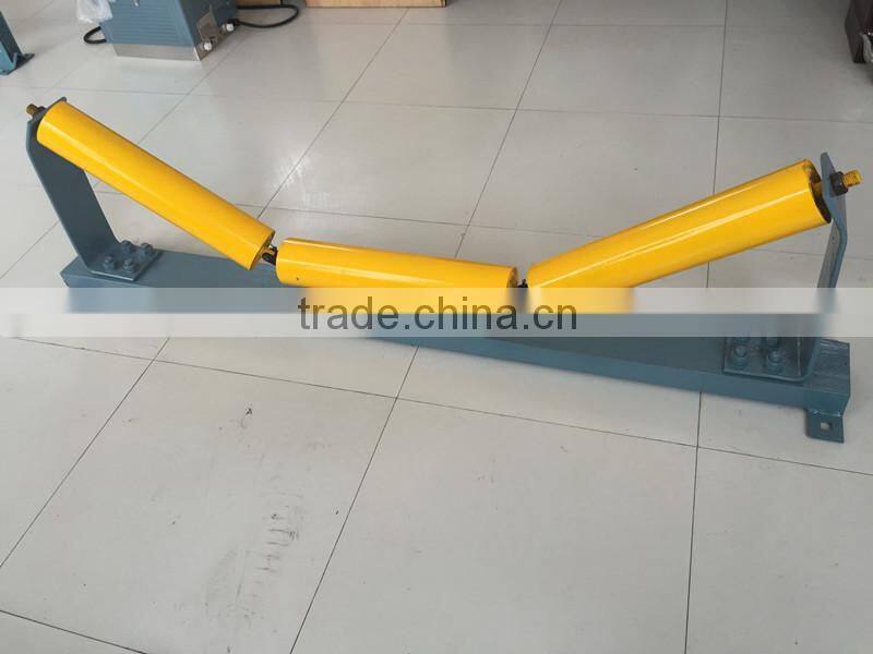 Steel Tube Q235 Troughing Type Carrying Idler Roller With Electrostatic Painting