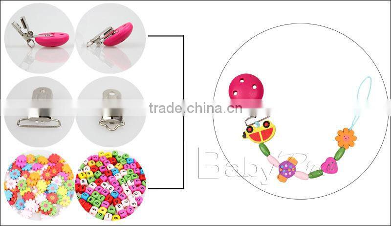 2015 Wholesales Custom Baby Wooden Pacifier Chain