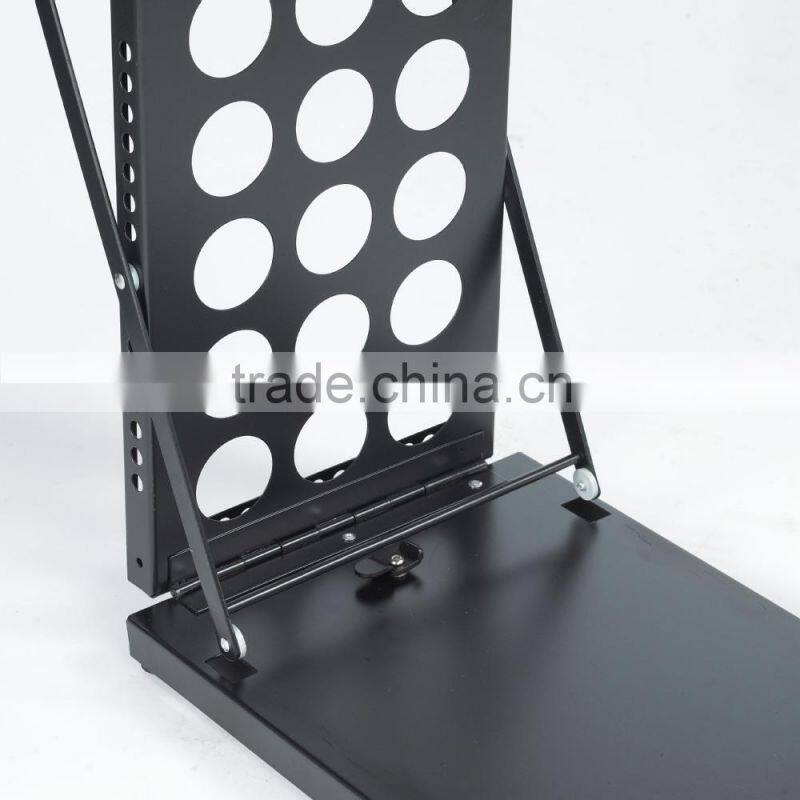 4 tier black color folding office library bookshelf