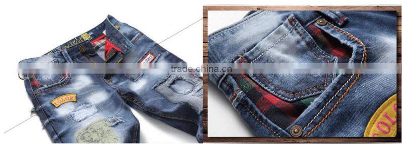 High Quality New Fashion Designer Jeans Men Distrressed Casual Denim Mens Jeans