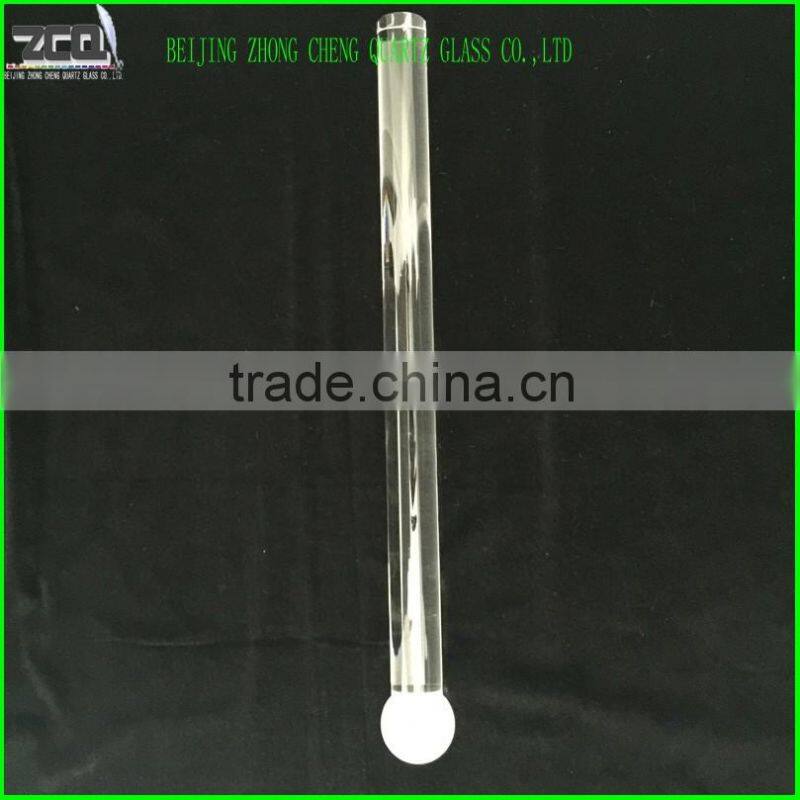 High Quality Crystal Quartz Glass Rod With A Fine Grind Ball Ending