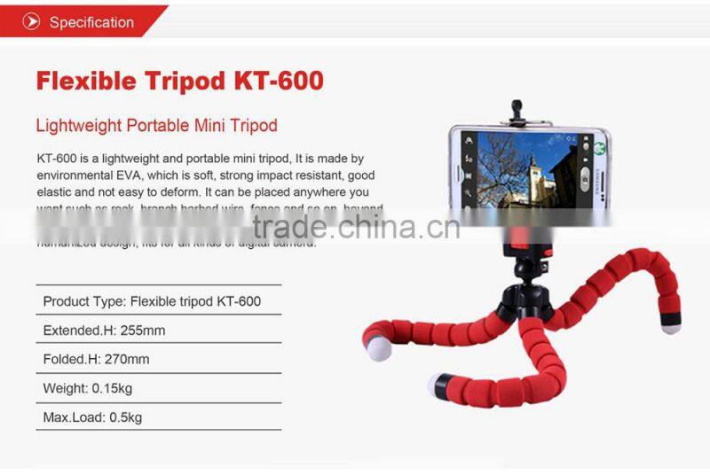 Kingjoy Flexible tripod with quickly camera mount KT-600