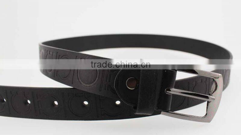 1 INCH Men's fashion Black PU leather belt casual waist belt for jeans