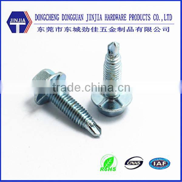 metric machine hexagon flange head drilling screws with tapping thread