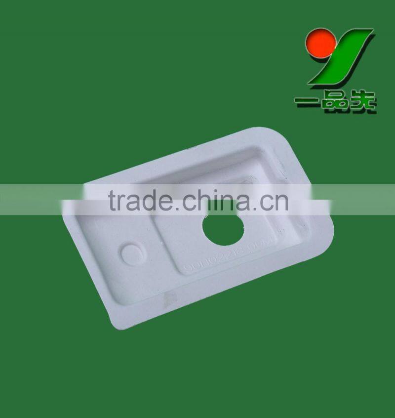 Customized White Bagasse Pulp Packaging Boxes / Biodegradable Fiber Molded Black Box Packaging