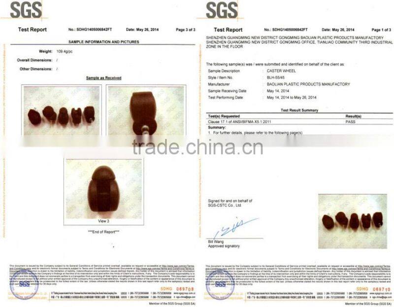 china popular 65mm yellow nylon 360 swivel medical caster