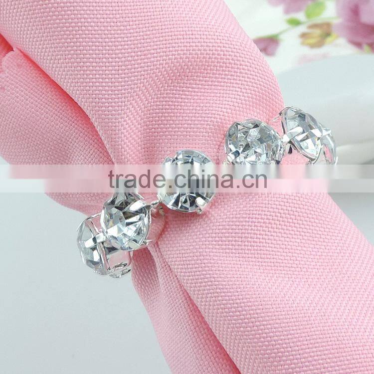 Table Decoration & Accessories Type crystal acrylic stones napkin ring