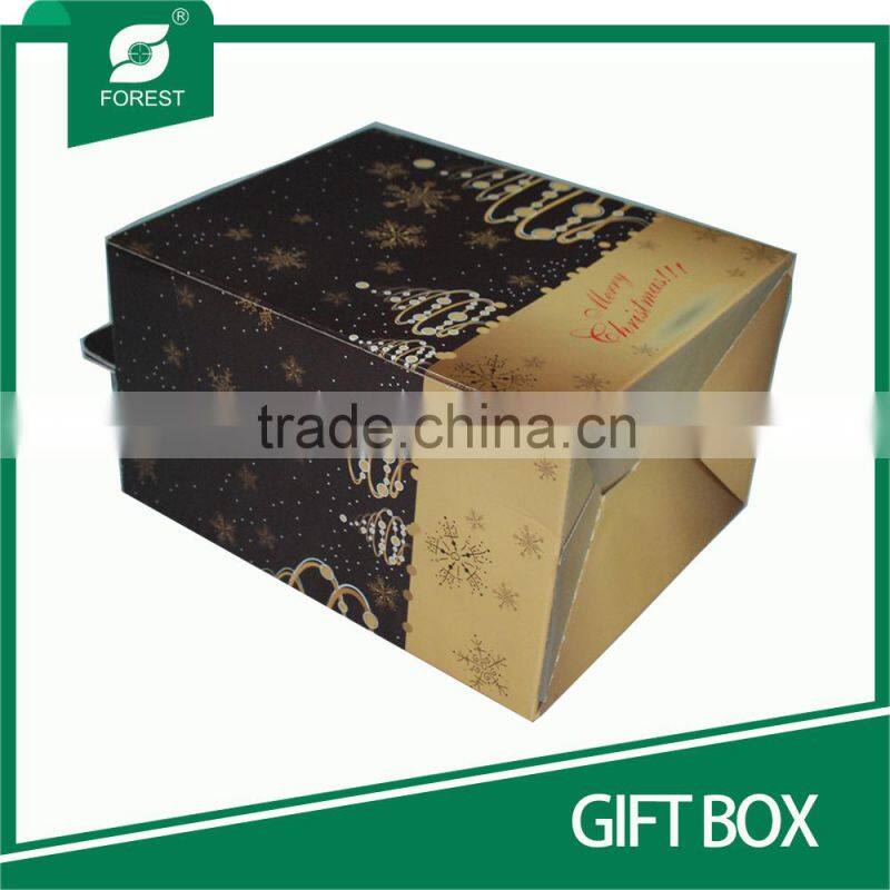 BEAUTIFUL DESIGN CORRUGATED CARDBOARD GIFT BOX WITH HANDLES