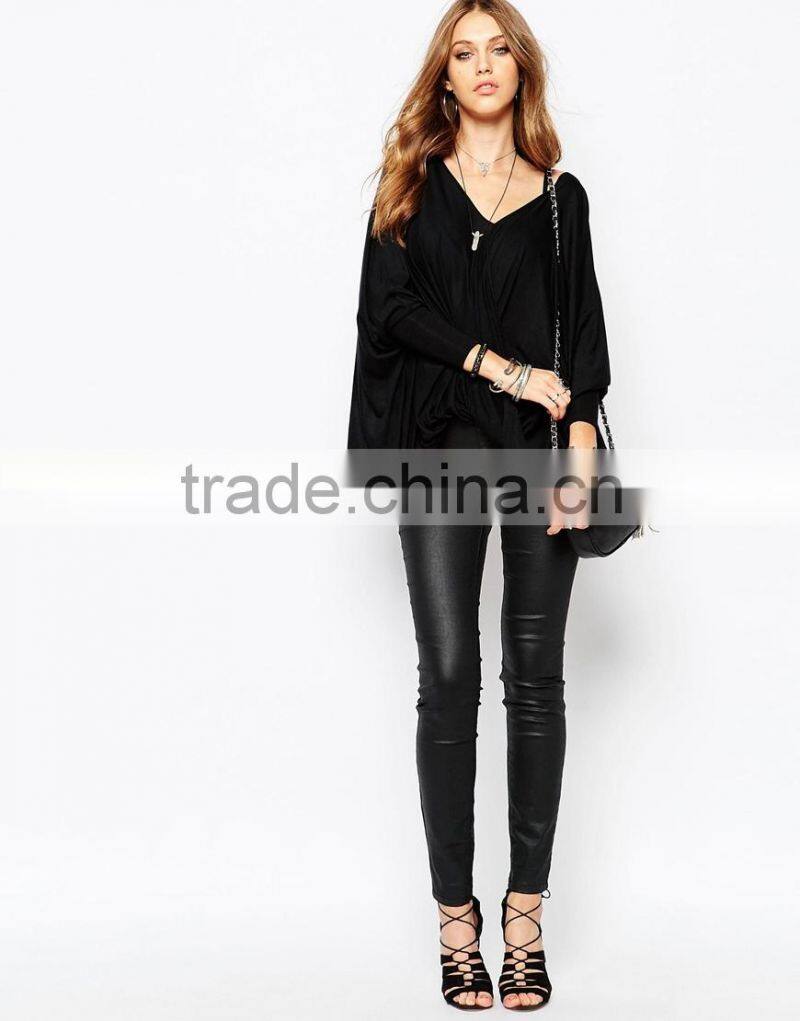 2015 Wholesale high quality fashion kimono sleeves blouse