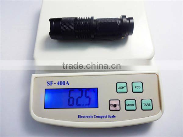 GS-9016 aluminum xml Q5 230lm outdoor most powerful pocket elastic led fleshlight with CE &ROHS
