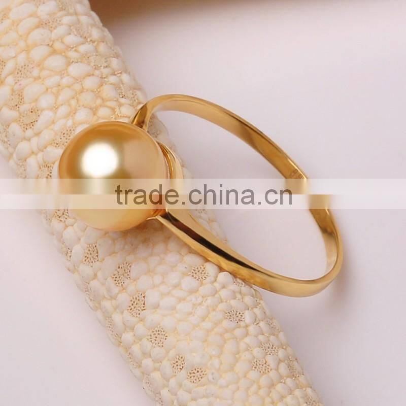 18k gold ring 7-7.5mm golden salt water akoya vintage pearl engagement ring