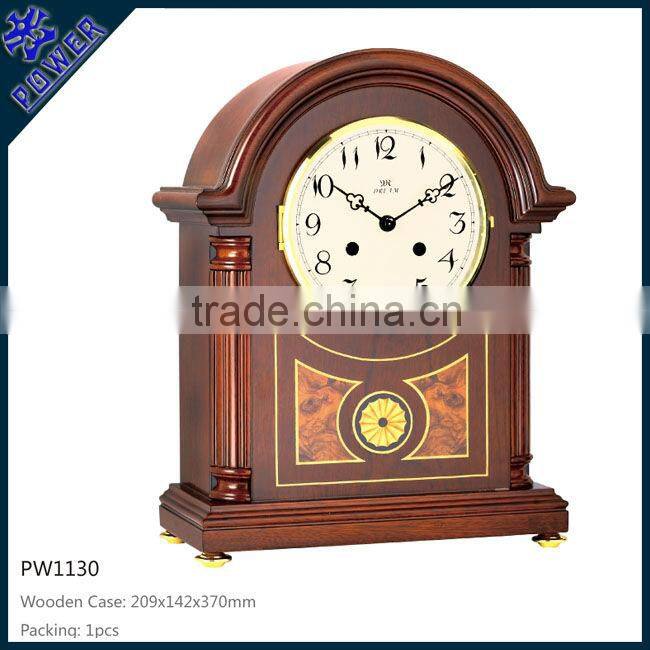 Round desk clock for house decoration Wooden case White clock face High quality PW1130D