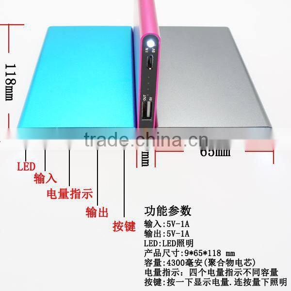Fashion Custom portable power bank 10000 mah with full capacity