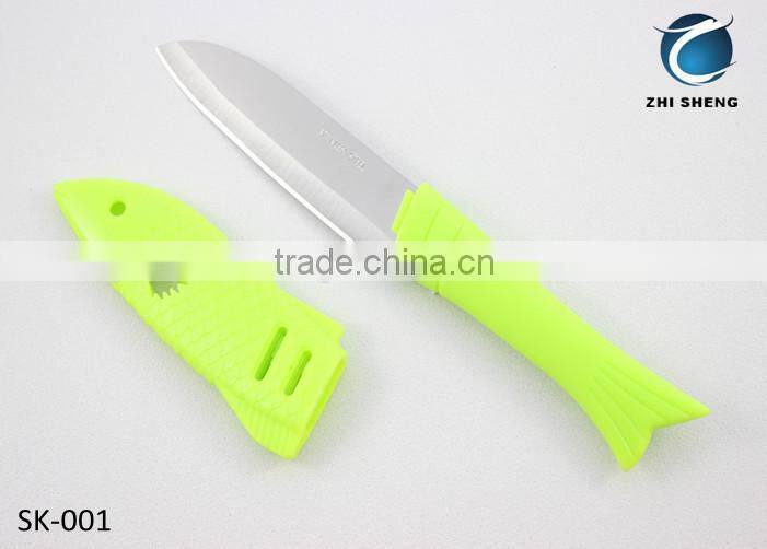 Fish Shape cheap paring knife with sheath