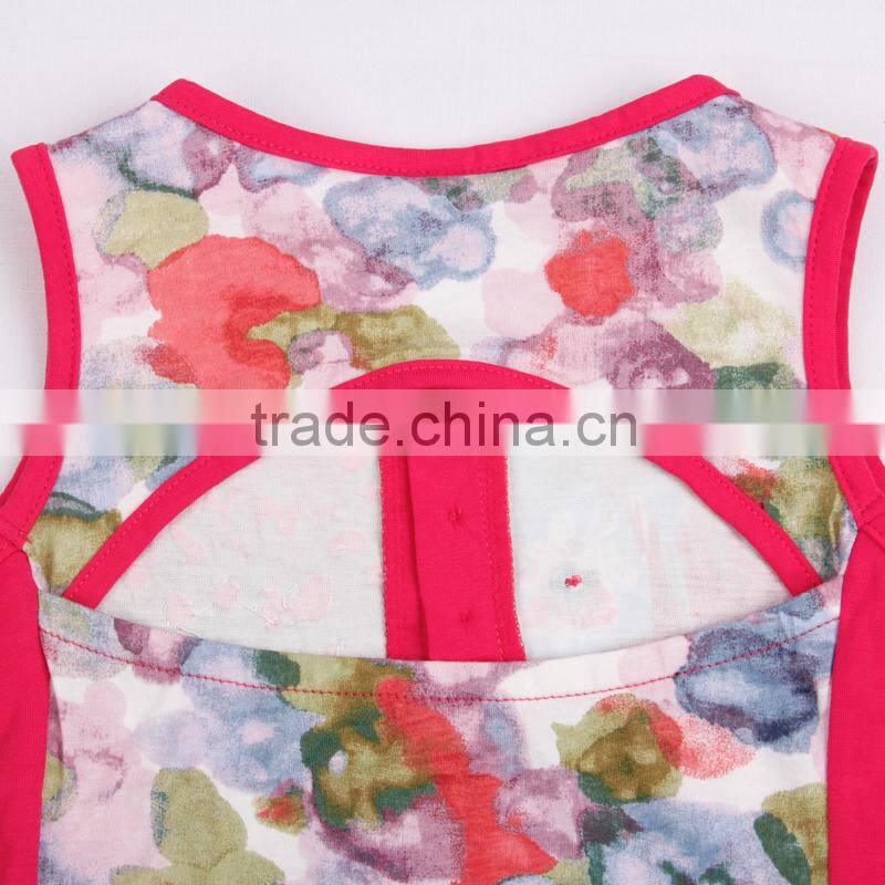 (N2653) 4-8Y Nova kids cool design bead vest girls summer wear children vest top
