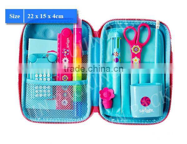Animal shaped pencil case with compartment and mesh pocket