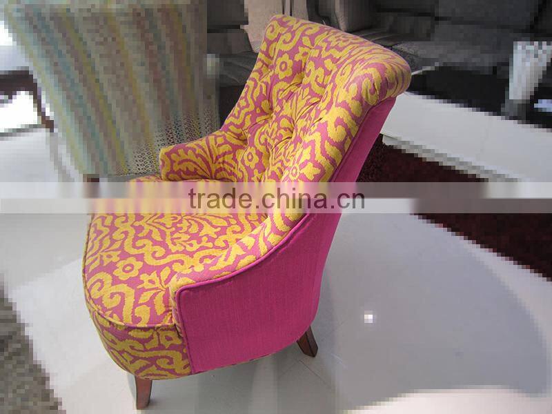 Blue flower fabric armchair