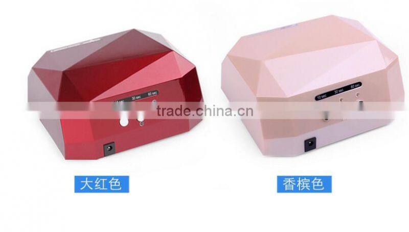 36W LED CCFL Nail Polish Timer Dryer Diamond Shape Curing Machine UV Lamp