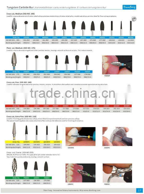 HP shank medium cross cut tungsten carbide grinding bur