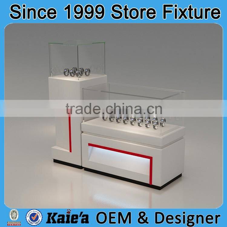 High quality tempered glass/watch store display table design