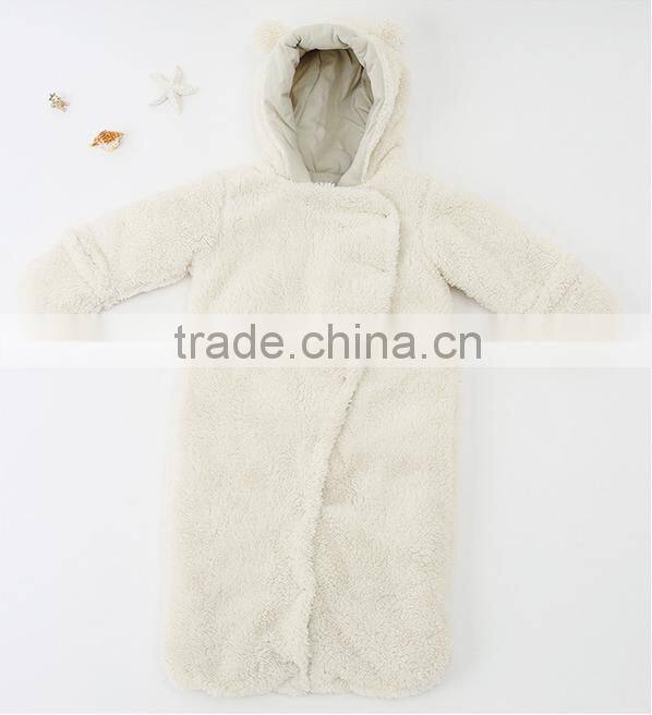 white faux fur baby sleeping bag winter
