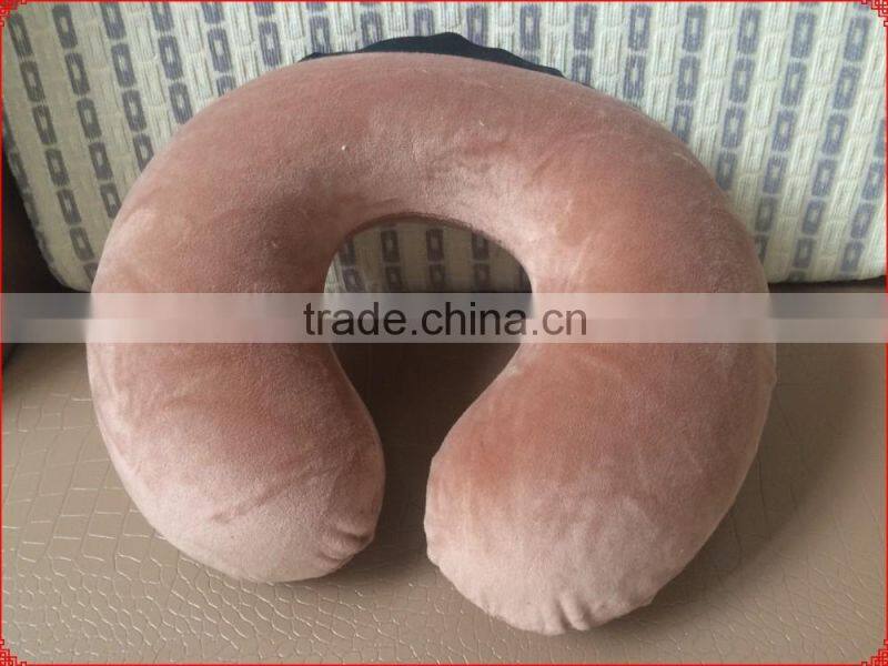 100% polyerter u shape pillow super soft fabric neck pillow LS-U-008-D