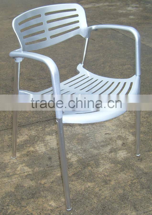 outdoor morden aluminum furniture stacking armchair YC023