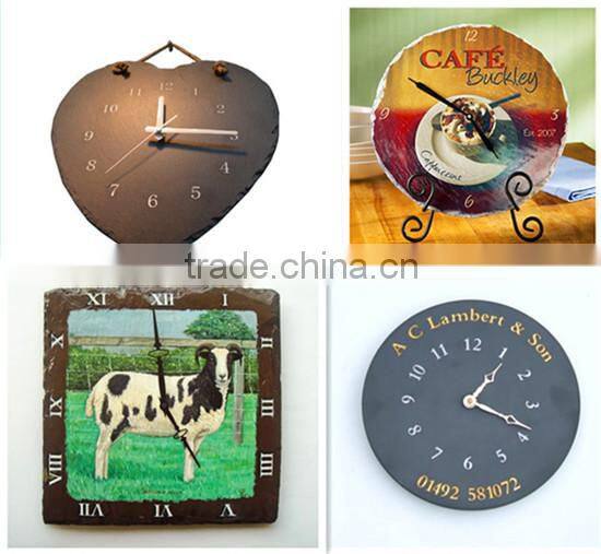 Eco-friendly slate wall clock with different images