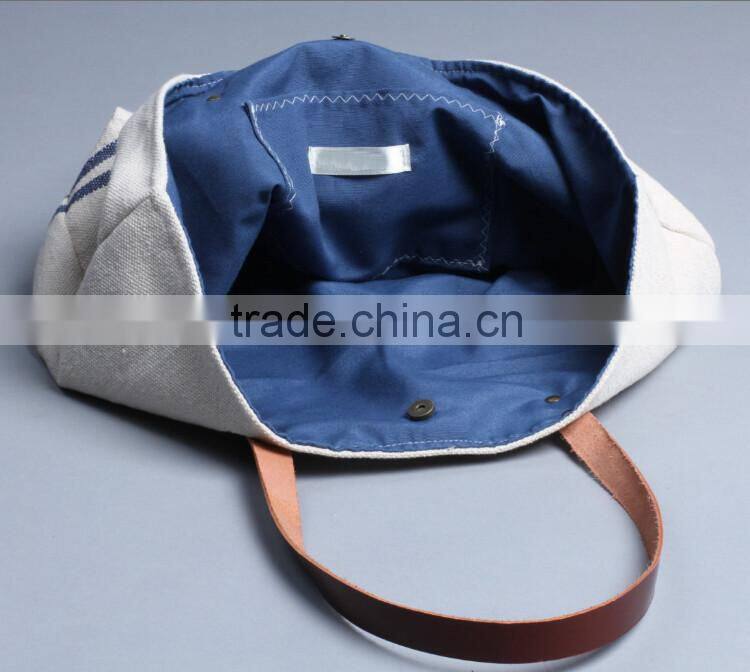 super quality large summer beach bag leather handles wholesale