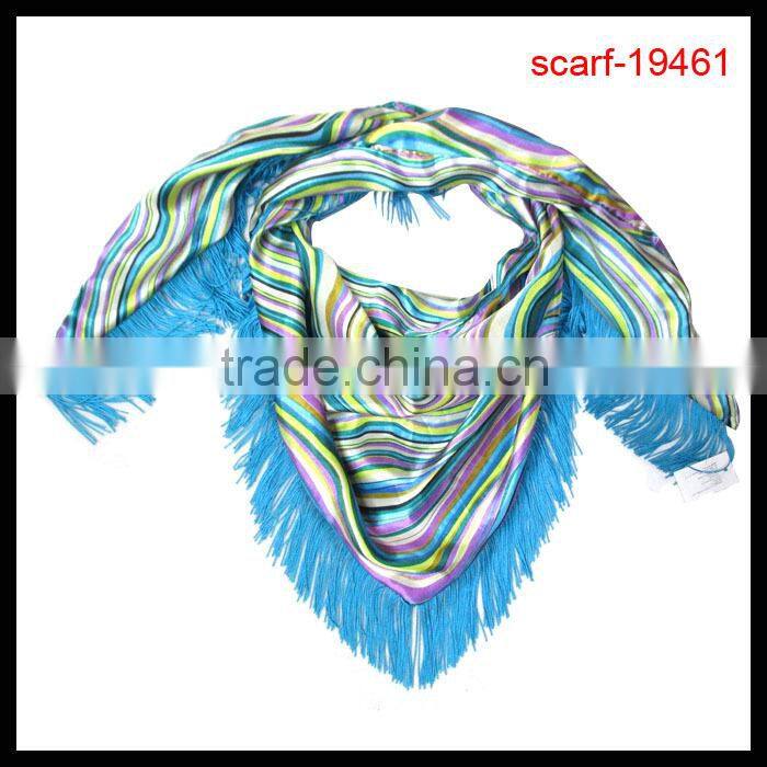 fashion lady polyester chevron triangle scarf tassel