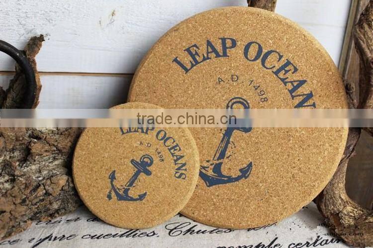 Christmas gifts wholesale cork tin coaster with customized logo printed